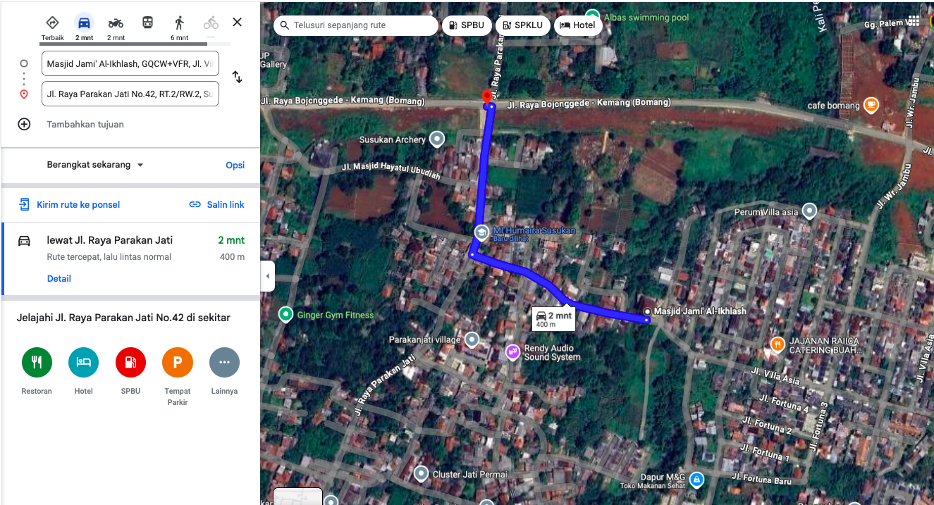 02 Tanah Susukan ke Jl Bomang 400 meter