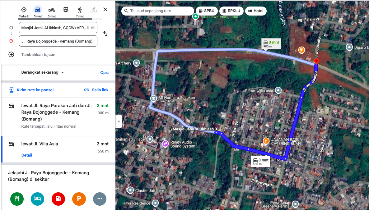 03 Tanah Susukan ke Jl Bomang 900 meter